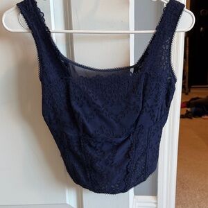 Victoria's Secret Dark Blue Lace Top